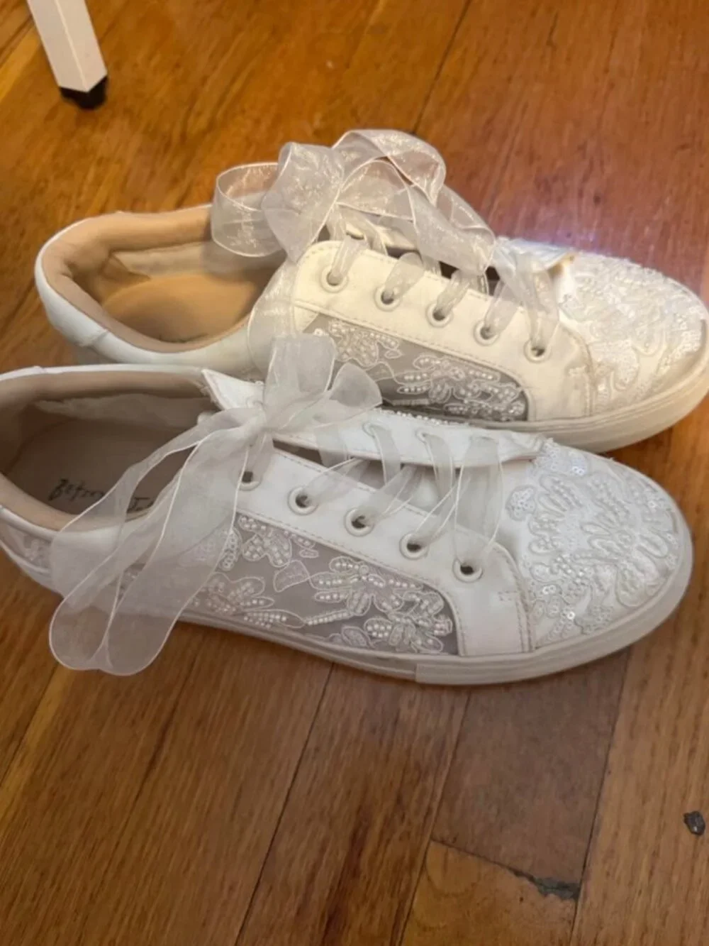 Betsey Johnson Ivory Bridal Sneakers – Size 10